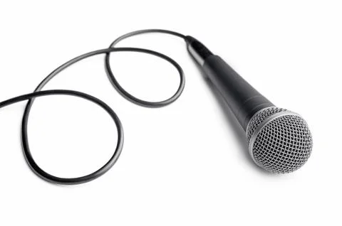 Microphone with curly cable Stock Photos
