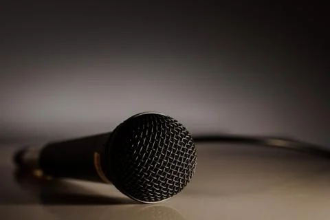 Microphone in the Dark Stock Photos