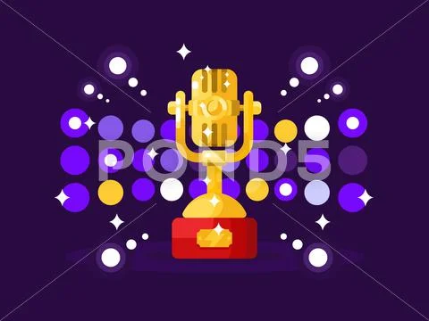 Microphone design flat Stock Illustration