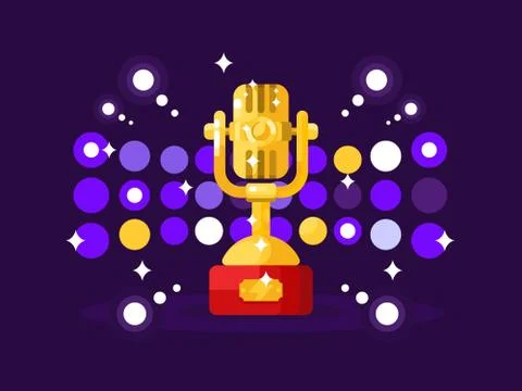 Microphone design flat Stock Illustration