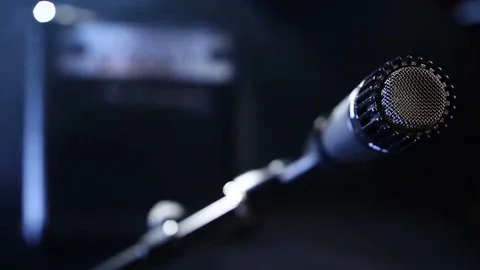 Microphone device to record audio and guitar sound Video stock 69135647