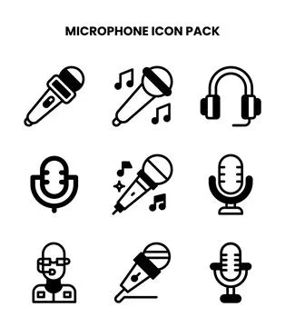 Microphone DuoTone Design Icons Pack Stock Illustration