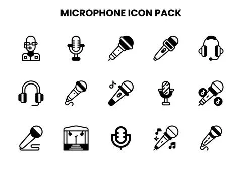 Microphone DuoTone Scalable Icons Pack Stock Illustration