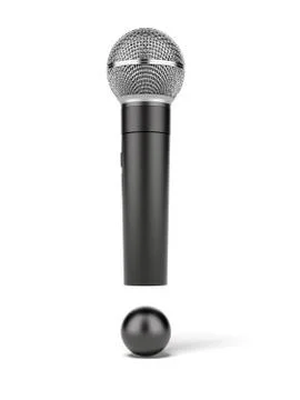 Microphone as exclamation mark Illustrazione stock