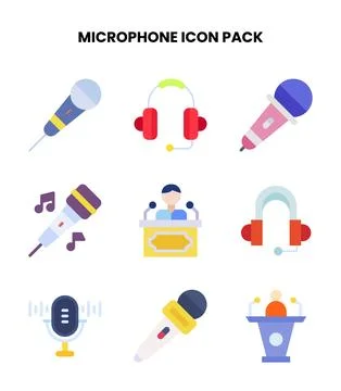 Microphone Flat Graphics Icons Pack Illustrazione stock