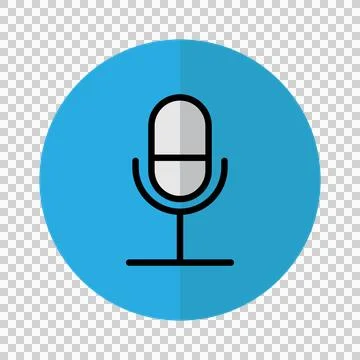 Microphone Flat Icon. Editable Stroke. Can be used for website UI  Illustrazione stock