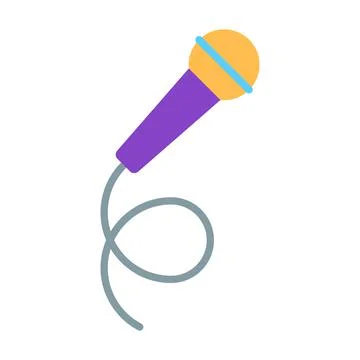 Microphone flat icon isolated on white background. Stockillustratie