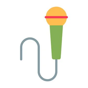 Microphone flat icon isolated on white background. Stock Illustration