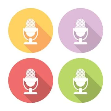 Microphone Flat Icons Set Stock Illustration