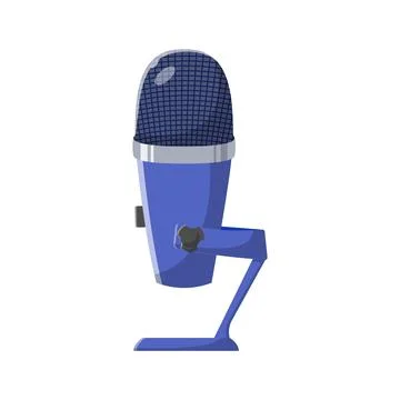 Microphone Flat Illustration. Clean Icon Design Element on Isolated White B.. Stock Illustration