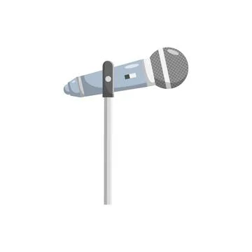 Microphone Flat Illustration. Clean Icon Design Element on Isolated White B.. Illustrazione stock