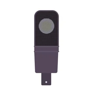 Microphone Flat Illustration. Clean Icon Design Element on Isolated White B.. Illustrazione stock