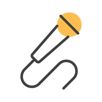 Microphone flat line icon isolated on white Stock Illustration