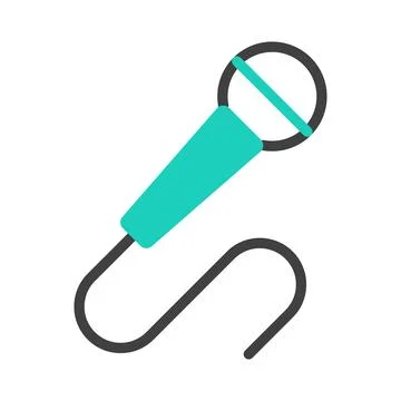 Microphone flat line icon isolated on white Stock Illustration