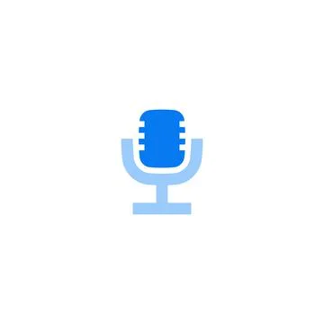 Microphone flat line icon. linear style sign for mobile concept and web desig Stock Illustration