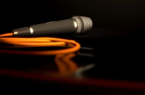 Microphone On The Floor Stock Illustration