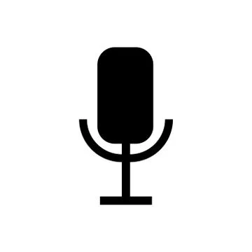 Microphone glyph icon Stock Illustration