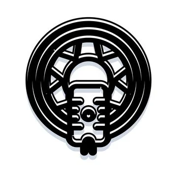 Microphone graphic creating a broadcast and audio podcast symbol Stock Illustration