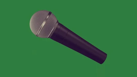 A microphone on green background and screen Stock Footage 337028986