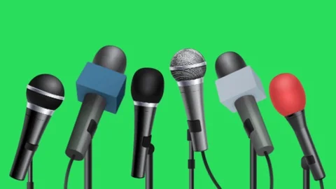 Microphone on green background Stock Footage 128626865