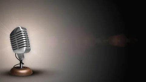 Microphone with grey background, loop Stock Footage 41141641