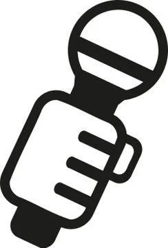 Microphone in hand icon Stock Illustration
