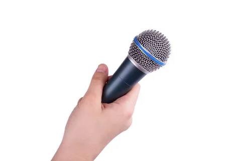 Microphone in hand isolated Foto stock