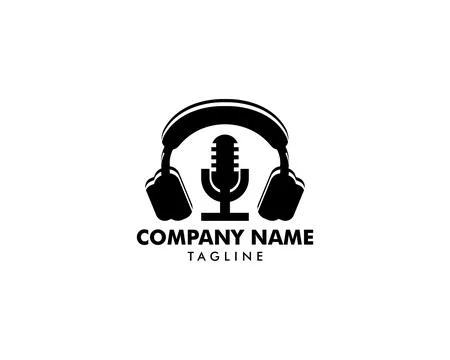 Microphone Headphone Logo Vector Stock Illustration