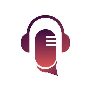 Microphone with headphone vector design template illustration Stock Illustration