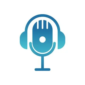 Microphone with headphone vector design template illustration 스톡 일러스트