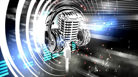 Microphone, headphones and equalizer Video stock 63075088