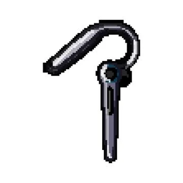 Microphone headset audio pixel art vector illustration Stock Illustration