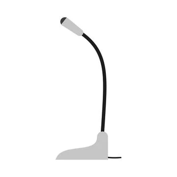 Microphone headset portable computer silver flat Stock Illustration