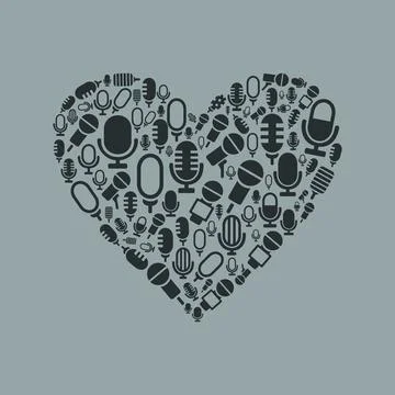 Microphone heart Stock Photos