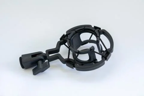 Microphone holder on a white background Stock Photos