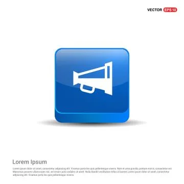 Microphone icon  - 3d Blue Button Stock Illustration