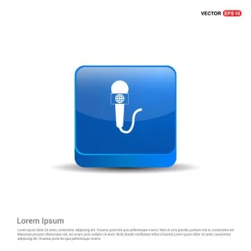 Microphone icon  - 3d Blue Button Stock Illustration