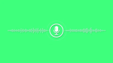 Microphone Icon with Animated Audio Waveform on Green Background for Voice Reco 動画素材 347272844