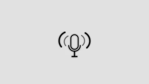 Microphone icon animated, podcast concept Stockbeeldmateriaal 259560387