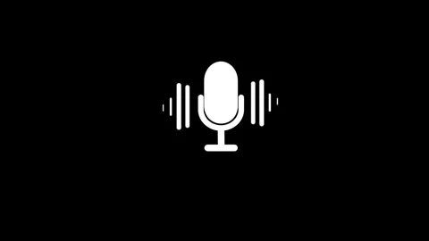 Microphone icon animation on background .voice record icon Stock Footage 259280380
