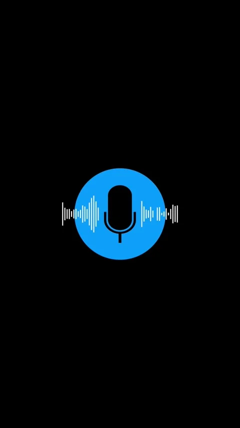 Microphone icon animation on black background 4k Stock-Footage 322968228