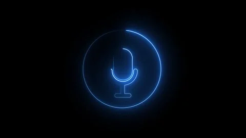 Microphone icon animation with saber light .voice record icon Video stock 259280415