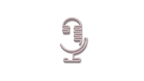 Microphone icon appearing 3d animation isolated on white background Stock Footage 340604091