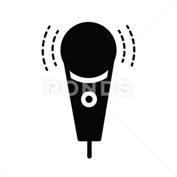 Microphone Icon black color Stock Illustration