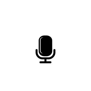 Microphone icon black colored on a white background Stock Illustration