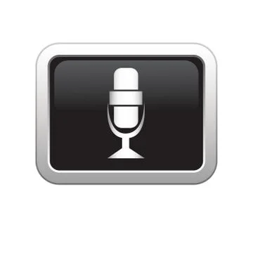 Microphone icon black Stock Illustration