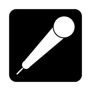 Microphone icon on black. Stock Illustration