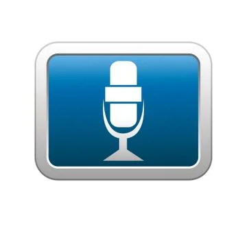 Microphone icon blue Stock Illustration