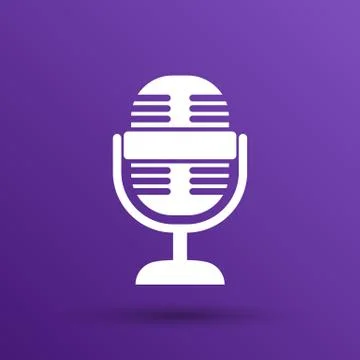 Microphone icon broadcasting isolated journalist record Stock Illustration