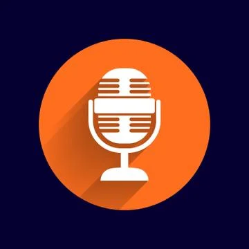 Microphone icon broadcasting isolated journalist record Stock Illustration
